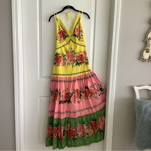 FARM Rio Floral Maxi Dress in Yellow, Pink, and Green